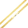 7MM Gold Concave Textured Mariner Chain Necklace 20"24"
