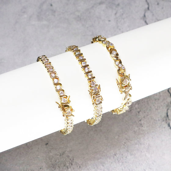 Women's Bar Cubic Zirconia Tennis Bracelet 7.5"