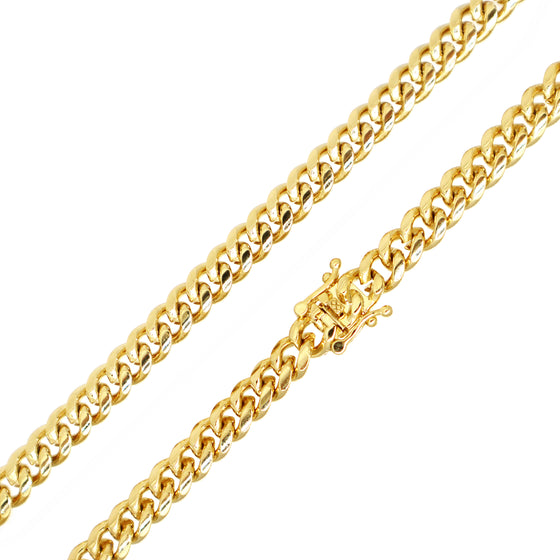 6MM 14K Gold Hidden Lock Curb Chain link 24" 30" 36"