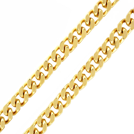 10MM Gold Box Lock Curb Chain link 24"30"36"