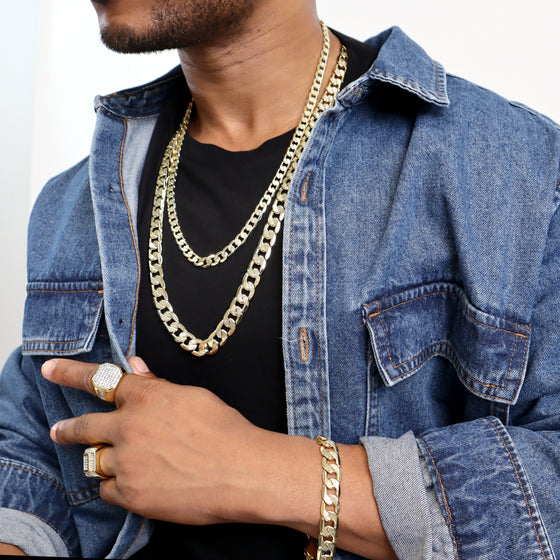 4MM Gold Frosted Cuban Chain Necklace 20"24"