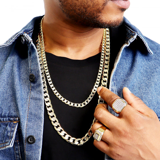 6MM Gold Frosted Cuban Chain Necklace 20"24"