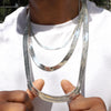 14MM Silver Classic Herringbone Chain Necklace 20"24"30" S7000