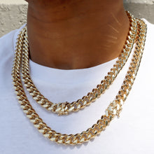  10MM 14K Gold Hidden Lock Curb Chain link 24" 30" 36"