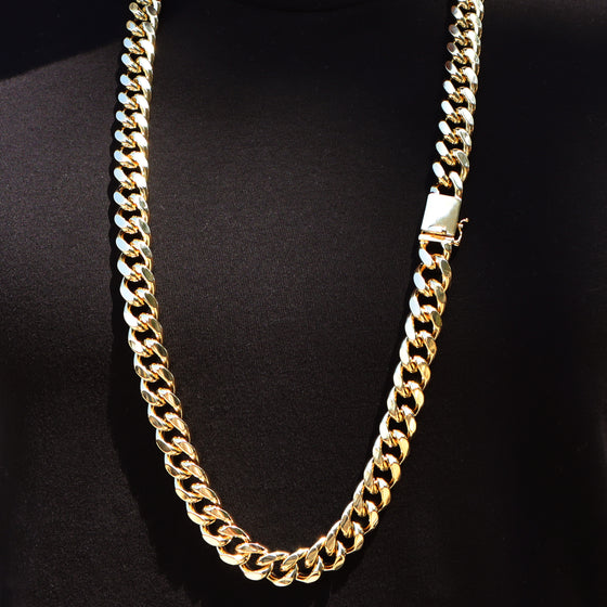 10MM Gold Box Lock Curb Chain link 24"30"36"