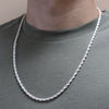 3MM Silver Classic Rope Chain Necklace 18"20"24"30"36"