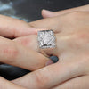 Men's Classic Iced Out Rhodium Plated Ring CZ Size10-11
