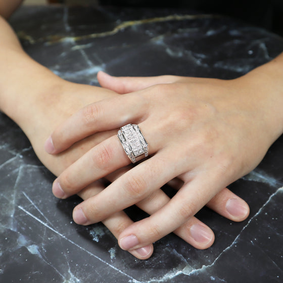 Men's Iced out Hip Hop CZ Ring Size10-11