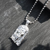 Jesus Face Hip-Hop Pendant Necklace in Rhodium Plated 36"