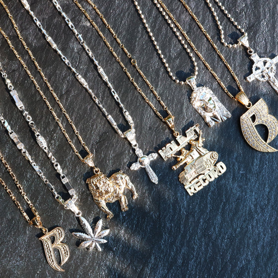 Medium Cross Hip-Hop Pendant in Silver Plated 30"