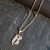 Textured B Shape Initial Hip-Hop Pendant in 30"