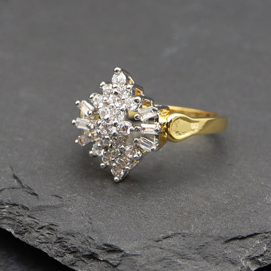 Women's Cubic zirconia Cluster Ring in 14K Gold Plated Size7,8,9