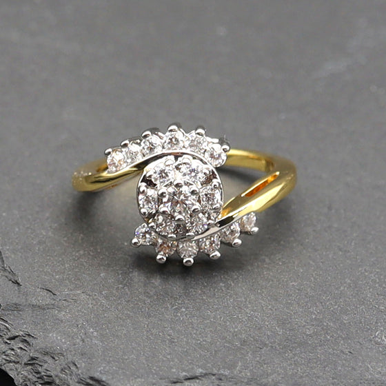 Women's Gold Swirl Bypass Engagement Ring Size7,8,9