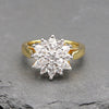 Women's 14k Gold Plated CZ Cluster Engagement Ring Size7,8,9