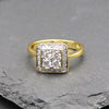 Women's Gold Shape Dazzling Cluster Ring Size7,8,9