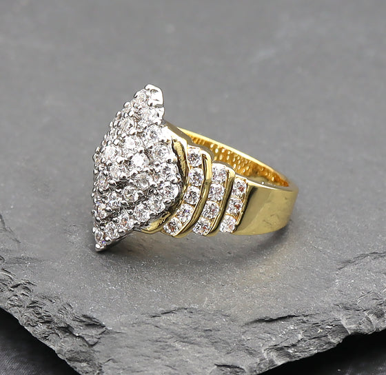 Women's 14K Gold Plated Cluster Anniversary Ring Size7,8,9