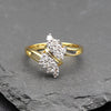 Women's 14K Gold Plated CZ Swirl Cocktail Ring Size7,8,9