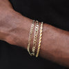 5MM Unisex Gold Classic Figaro Chain Link Bracelet 8"