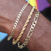 5MM Unisex Gold Classic Figaro Chain Link Bracelet 8"