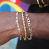 4MM Unisex Cuban Chain Link Bracelet in 14K Gold Plated 8"