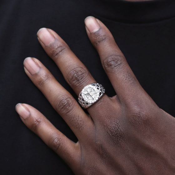 Men's Jesus Iced Out Rhodium Plated Ring CZ Size10-11