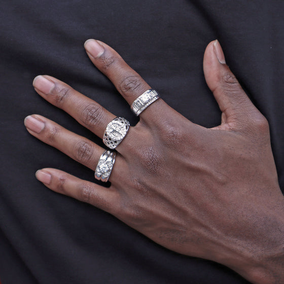 Men's Jesus Iced Out Rhodium Plated Ring CZ Size10-11