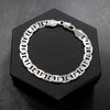 8MM Unisex Classic Mariner Chain Link Bracelet in Silver Plated 8"