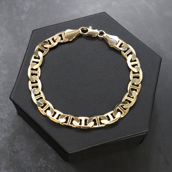 8MM Unisex Classic Mariner Chain Link Bracelet 8"