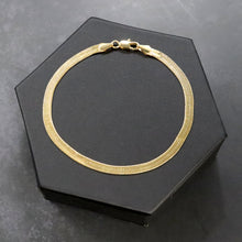  4MM Unisex Gold Herringbone Chain Bracelet 8"