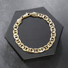 8MM Unisex Concaved Mariner Chain Link Bracelet 8"