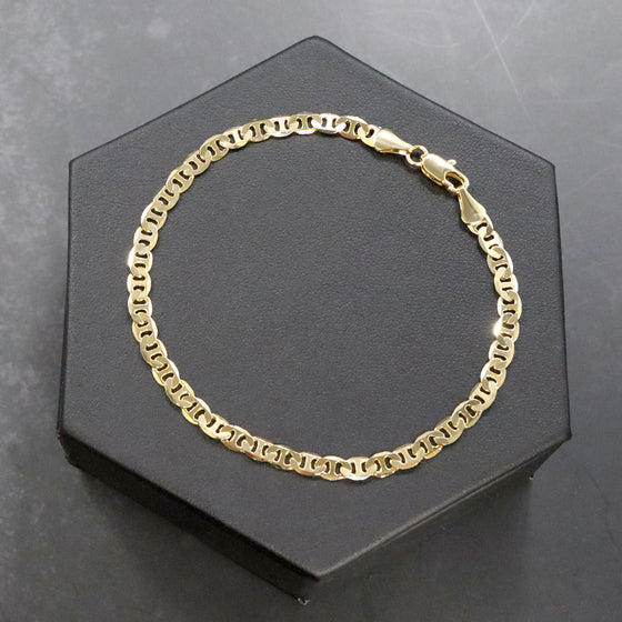 4MM Unisex Classic Mariner Chain Bracelet 8"