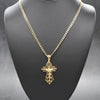 Small Filigree Cross Crucifix Pendant Necklace Set 24"