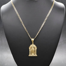  Miraculous Virgin Mary Gold Charm Necklace Set 24"