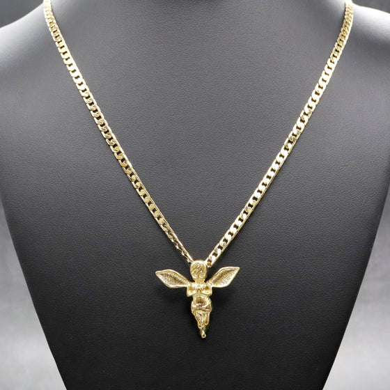 Little Angel Charm Pendant Necklace Set 24"