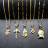 Handcrafted Praying Hands Pendant Necklace Set 24"