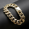 18MM Men's Special Box Lock Cuban Chain Link Bracelet 9"