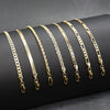 4MM Women's Gold Double Sided Cuban Chain Anklet Food Jewelry 10"