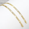 4MM Women's Gold Classic Concave Textured Figaro Chain Anklet Foot Jewelry 10"