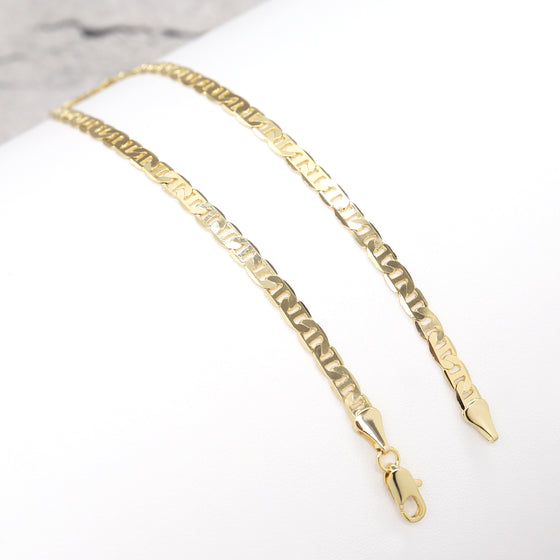 4MM Women's Gold Classic Mariner Chain Anklet Foot Jewelry 10"