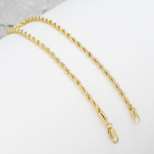  3MM Women's Gold Classic Rope Chain Anklet Foot Jewelry 10"