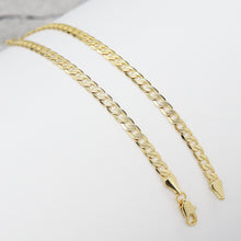  4MM Women's Gold Double Sided Cuban Chain Anklet Food Jewelry 10"
