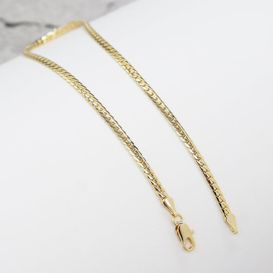 3MM Women's Gold Classic Medium Miami Chain Anklet Foot Jewelry 10"