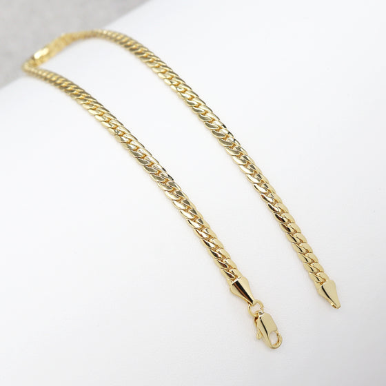 4MM Women's Gold Bold Large Miami Chain Anklet Foot Jewelry 10"