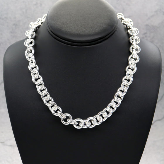 Women's Classic Rolo Chain in Silver plated 18"