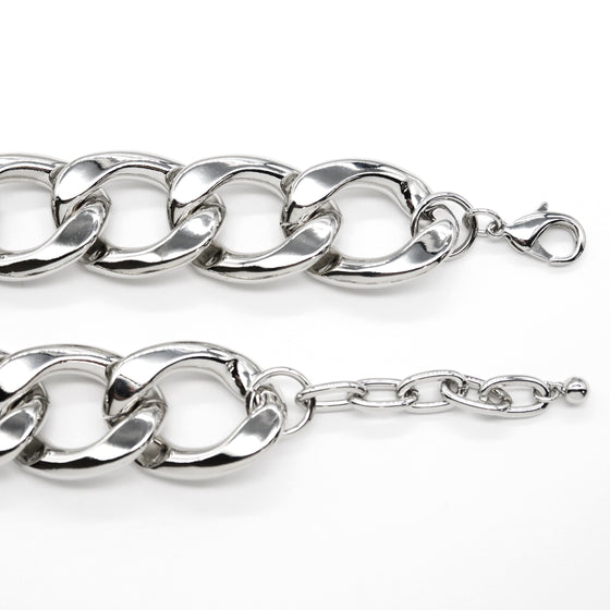 Women's Chunky Metal Chain Link Statement Necklace 20"