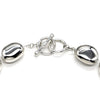 Women's Metal Pebble Necklace in Silver Plated 19"