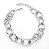 Women's Metal Oval Chain Link Statement Necklace 20"