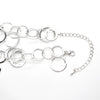 Women's Bold Graduated Interlocking Multi Circle Chain Statement Necklace 20"