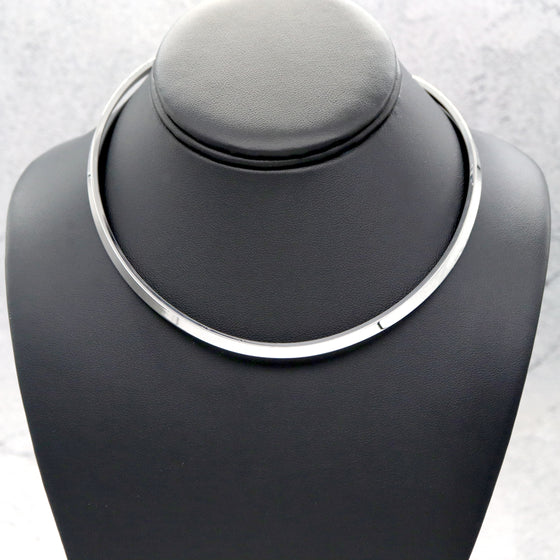 Women's Solid Round Collar Choker Necklace 14"