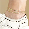 4MM Women's Concave Textured Mariner Chain Anklet 10"